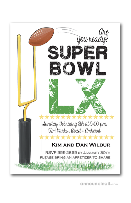 It's Game Time Super Bowl Invitations