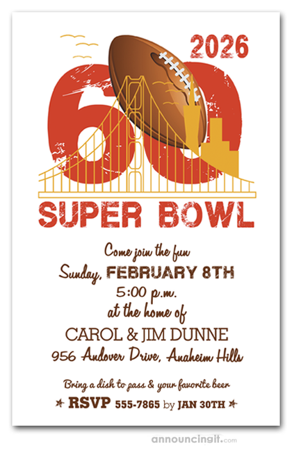 San Francisco Super Bowl Party Invitations