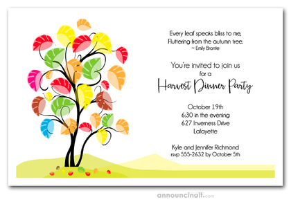 Abstract Autumn Tree Invitations