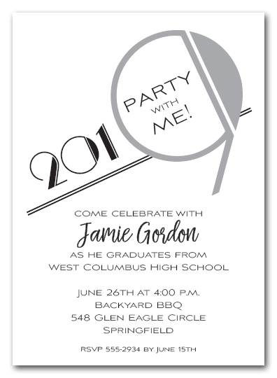silver art deco 2019 graduation party invitations