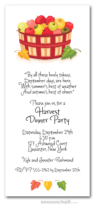 Bushel of Apples Party Invitations