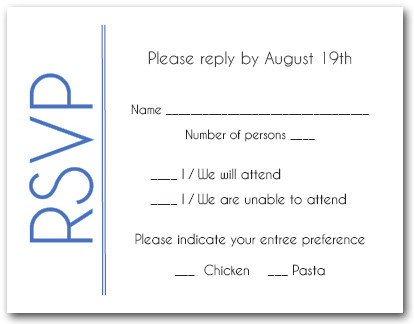 Blue Border RSVP Cards #6