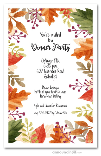 Beautiful Autumn Leaves Invitations