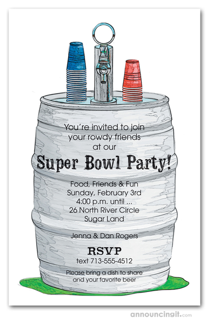 The Keg Super Bowl Party Invitations
