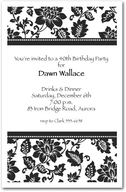 Black Damask Birthday