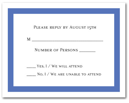 Blue Border RSVP Cards #5