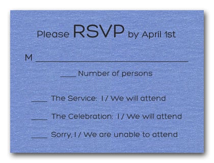 Shimmery Blue Bold Bar Mitzvah RSVP