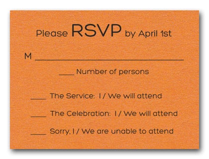 Shimmery Orange Bold Bar Mitzvah RSVP