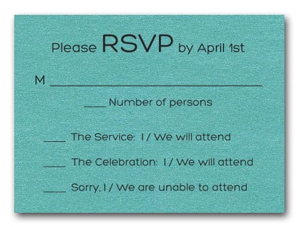 Shimmery Turquoise Bold Bar Mitzvah RSVP