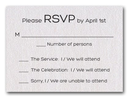 Shimmery White Bold Bar Mitzvah RSVP