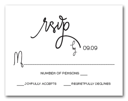 White Modern RSVP Cards - Brisk