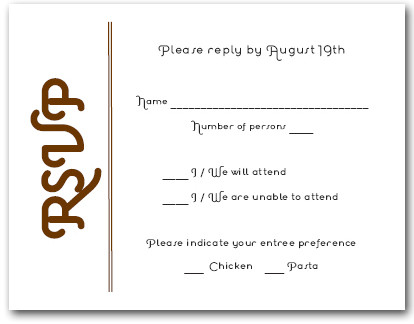 Brown on White RSVP Cards #6