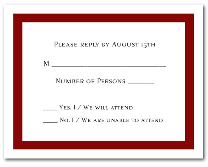 Burgundy RSVP Cards #5