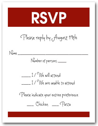 White & Burgundy RSVP Card #3