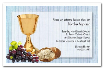 Chalice & Bread on Blue Baptism