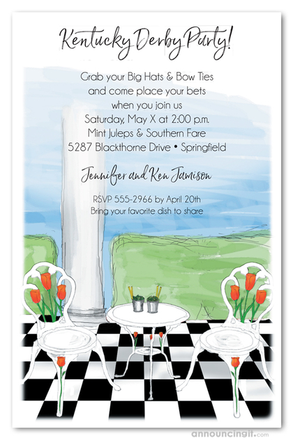 Check Patio Floor Julep Time Invitations