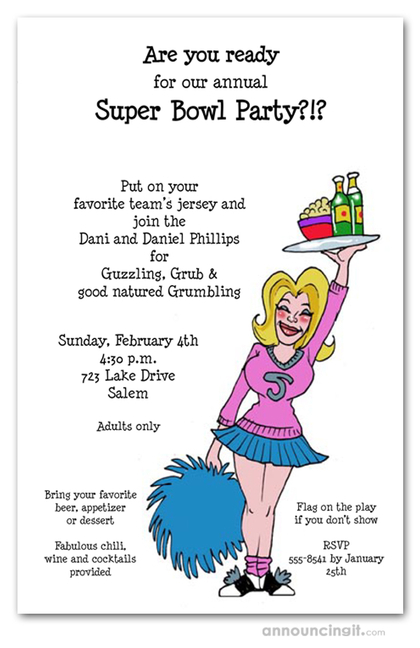 Football Cheer Super Bowl Invitations