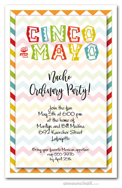 Cinco de Mayo Chevron Invitations