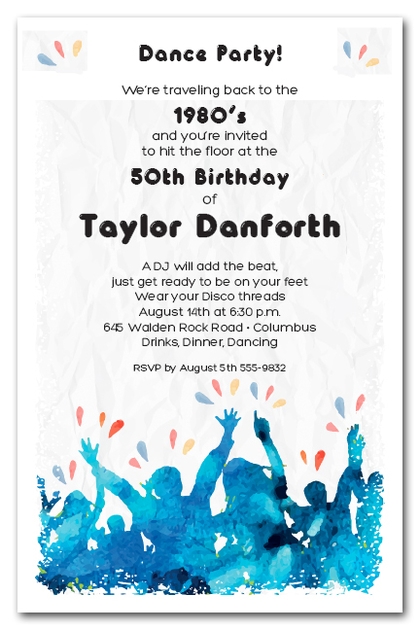 Cheering Crowd Silhouettes Party Invitations