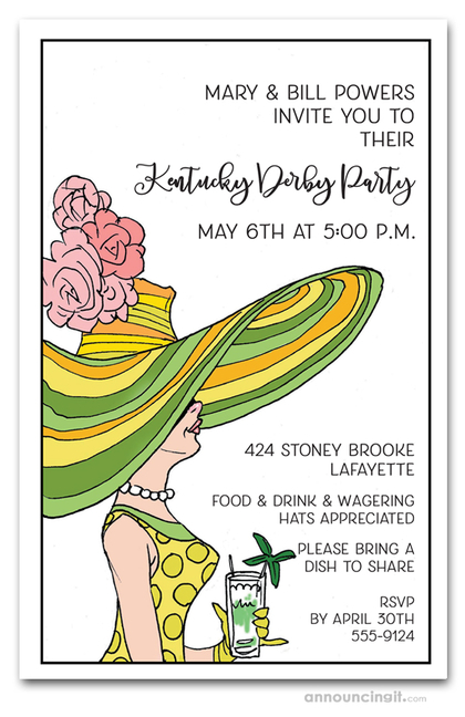 Derby Day Lady Party Invitations