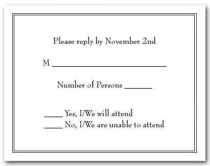 Double Black Border RSVP Cards #2