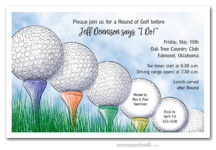 Driving Range Golf Theme Invitations