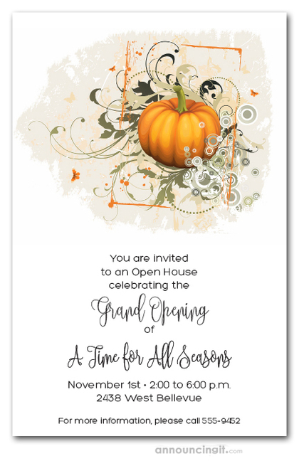 Elegant Autumn Pumpkin Invitations