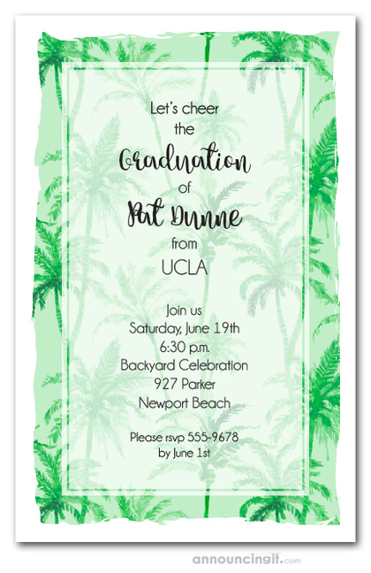 Green Palm Trees Party Invitations