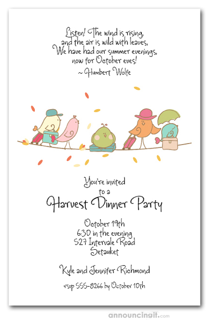 Fall Bird Migration Invitations