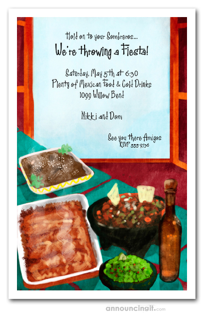 Fiesta Feast Party Invitations