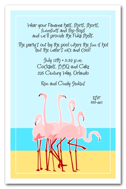 Flamingos in the Sand Invitations