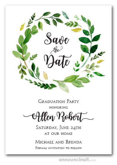 Grace Floral Wreath Save the Date