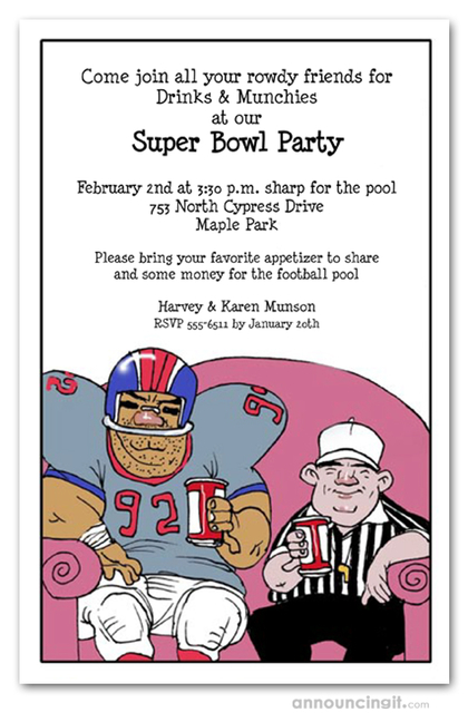 Couch Buddies Super Bowl Invitations