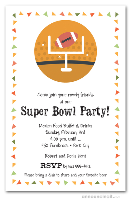 Taco Chips & Football Super Bowl Party Invitations