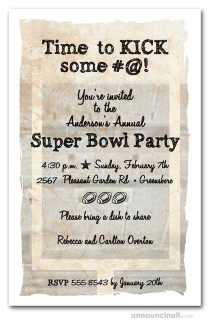 Football Uprights Super Bowl Party Invitations