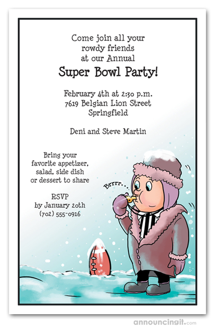 Frozen Referee Super Bowl Invitations