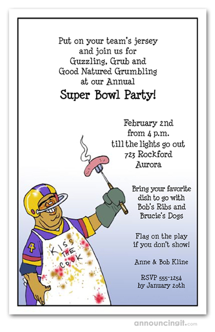 Football Chef Super Bowl Invitations
