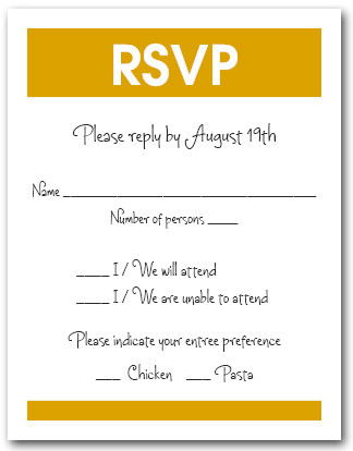 White & Goldenrod RSVP Card #3