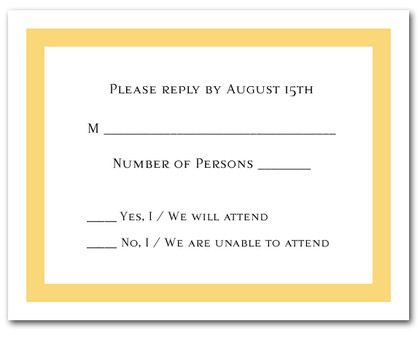 Goldenrod Border RSVP Cards #5