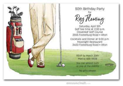 Golf Outing Party Invitations