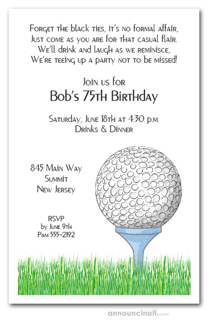 Golf Tee Invitations