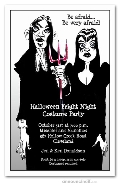 Goth Couple Halloween Party Invitations