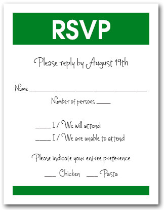 White & Green RSVP Card #3