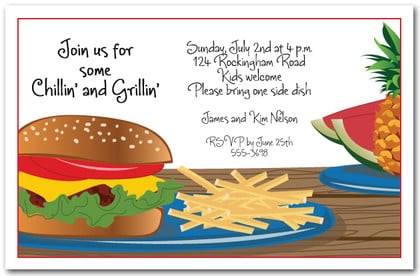 Hamburger Picnic Invitations