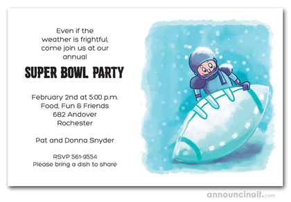 Ice Football Super Bowl Invitations