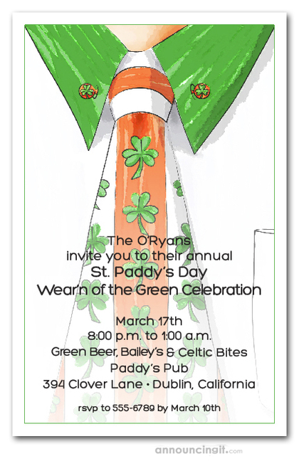 Irish Shirt and Tie St. Patrick's Invitations
