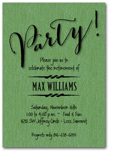 Party on Shimmery Green Invitations