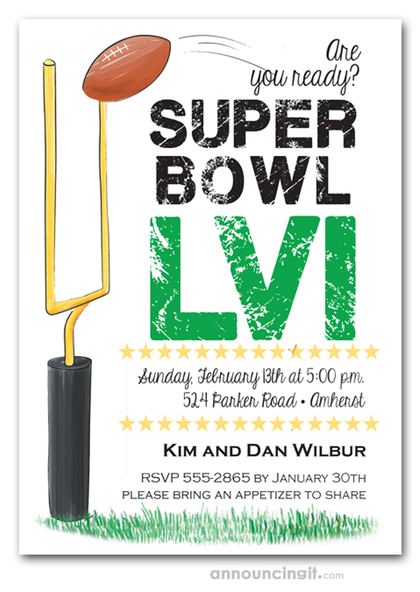 It's Game Time Super Bowl Invitations