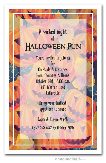 Jack o' Lantern Patch Halloween Invites