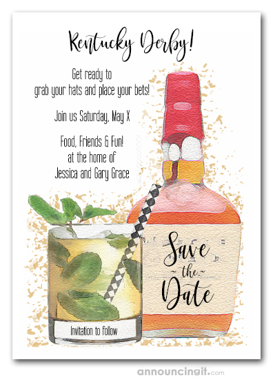 Bourbon Kentucky Derby Save the Date Cards